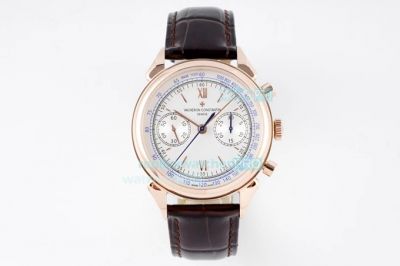 Swiss Replica Vacheron Constantin Historiques Cornes de Vache 1955 Rose Gold White Dial Watch